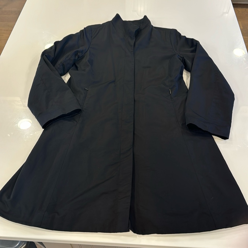 Eileen Fisher Lined Stand Collar A-Line Coat size XS
